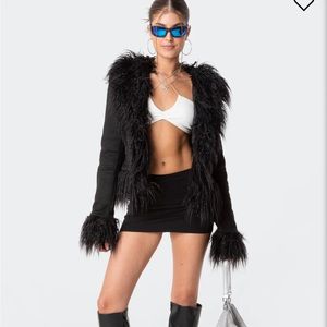 Edikted Faux Fur Trim Coat ✨